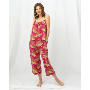 Bagheera - Cami Cropped PJ Pants Set - Hot Pink