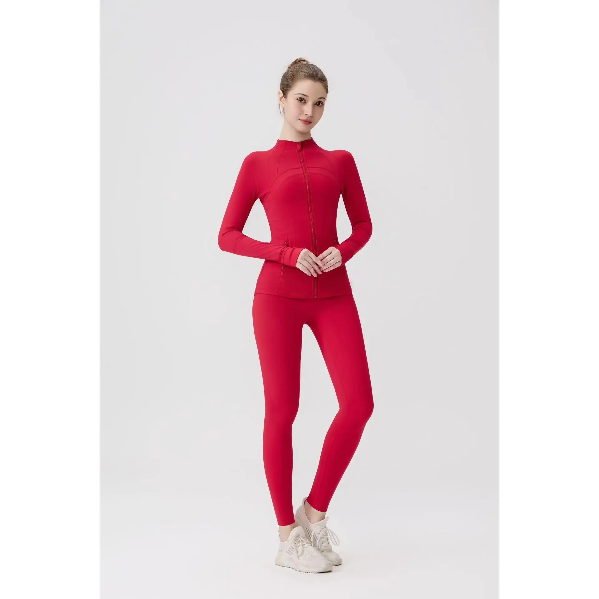 Chinese Red Yoga Pants+Jacket Original L