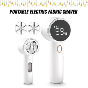Portable Electric Fabric Shaver – Rechargeable Multi-Speed Lint Remover for Clothes, LED Digital Electric Fabric Shaver, Dual-Protection Sweater Defuzzer for Clothes, Couch & Blanket- Easter Gift