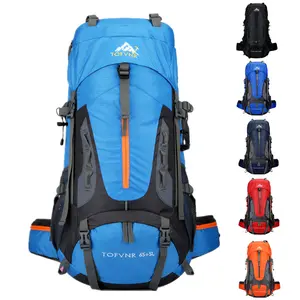 70L Unisex Hiking Backpack, Large Expandable Storage Bag with Reflective Stripes, Multi-Compartment for Outdoor Mountaineering & Travel