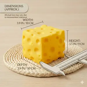 Desk Companion: Jumbo Cheese Squishy Toy - Satisfying Slow Rebound Stress Squeeze for Office Anxiety & Focus