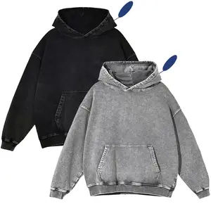 1/2 Pack Acid Wash Hoodie Oversized Vintage Hoodie Unisex Lightweight Hoodie Distress Hoodies for Men Women Couples