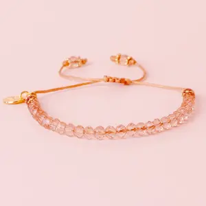 Friendship Transparent Peach Crystal Bracelet