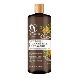 Organic Shea Butter Castile Body Wash for Moisturized Skin - Body Care Moisturize Soap Cleanser Organic