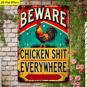 Rustic Beware Of Chicken Shit Everywhere Sign Vintage Weathered Wooden Decor For Outdoor Patio Home Garage Cafe Bar Chicken Room Decor