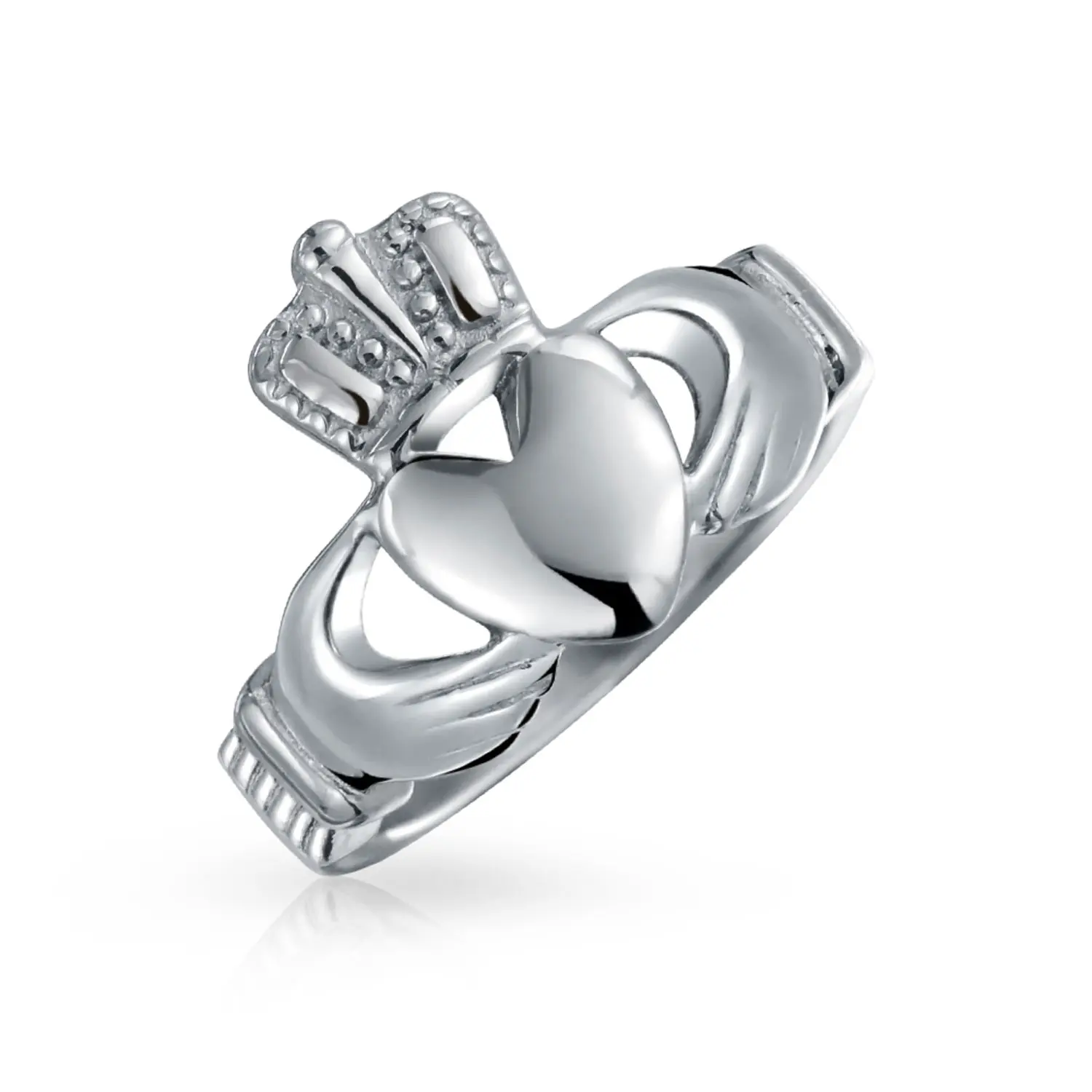 Friendship Promise Celtic Heart Claddagh Ring Gold Plated Stainless Steel