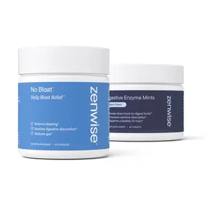 Zenwise No Bloat & Digestive Enzymes Mints with Probiotics & Botanicals – Fast Bloating & Gas Relief + Gut Health Support (60ct)