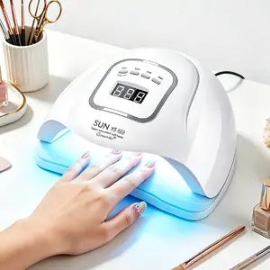 256W UV LED Nail Lamp Light Dryer Professional Gel Nail Lamp Led Nail Light for Gel Nails with Automatic Sensor & 4 Timers Drying