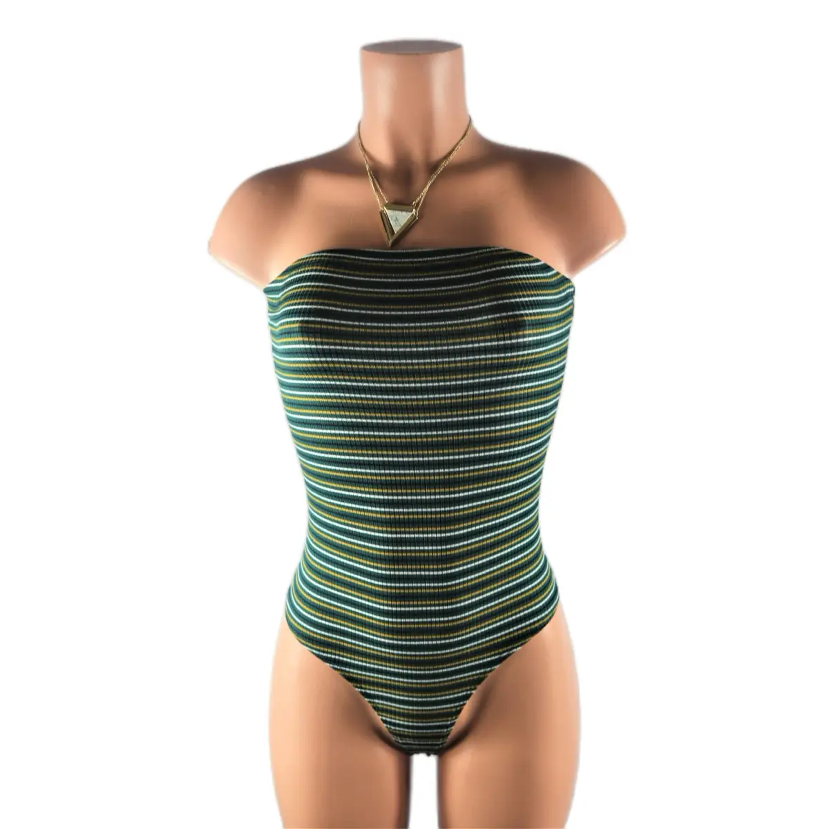 Olivia Suit Striped Bodysuits Womenswear Tube Polyester Spandex