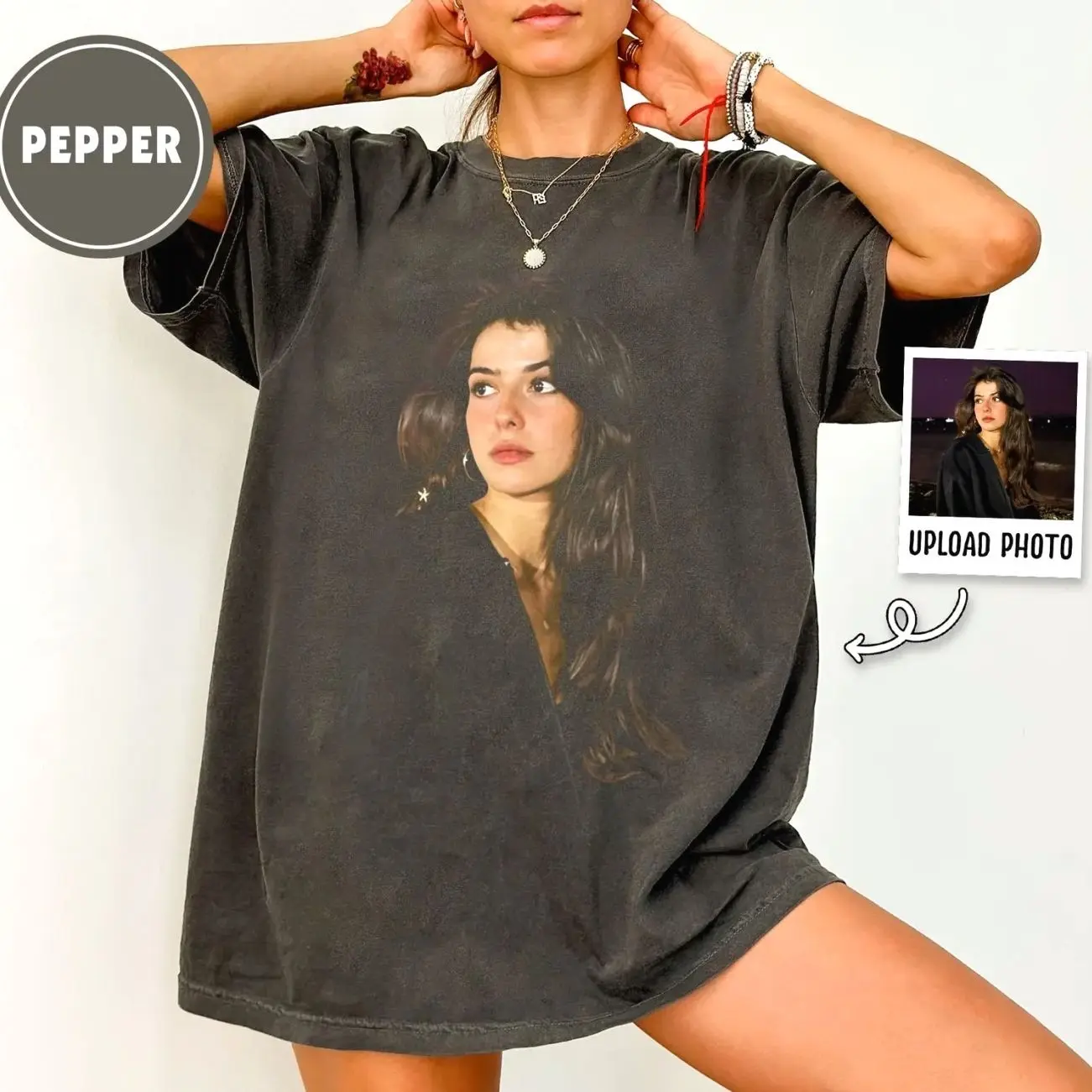 Comfort Colors® Custom Your Photo Shirt, Personalized Picture Tee, Girlfriend or Boyfriend, Upload Your Own Image, Vintage Custom Photo Gift NBB