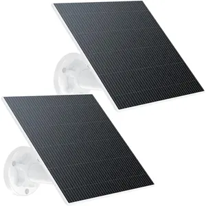 Solar Panel for Security Camera 2 Pack 5W Solar Panels for Cameras with 9.8ft Charging Cable, 5V Solar Panel Type C Port, IP65 Waterproof Solar Panel Charger with 360° Adjustable Mounting