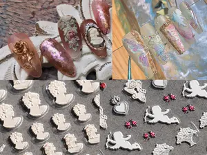 5D Cherub Aphrodite of Melos Vintage Renaissance Cupid Nail Art/3D Embossed Peel Off Stickers for Nails