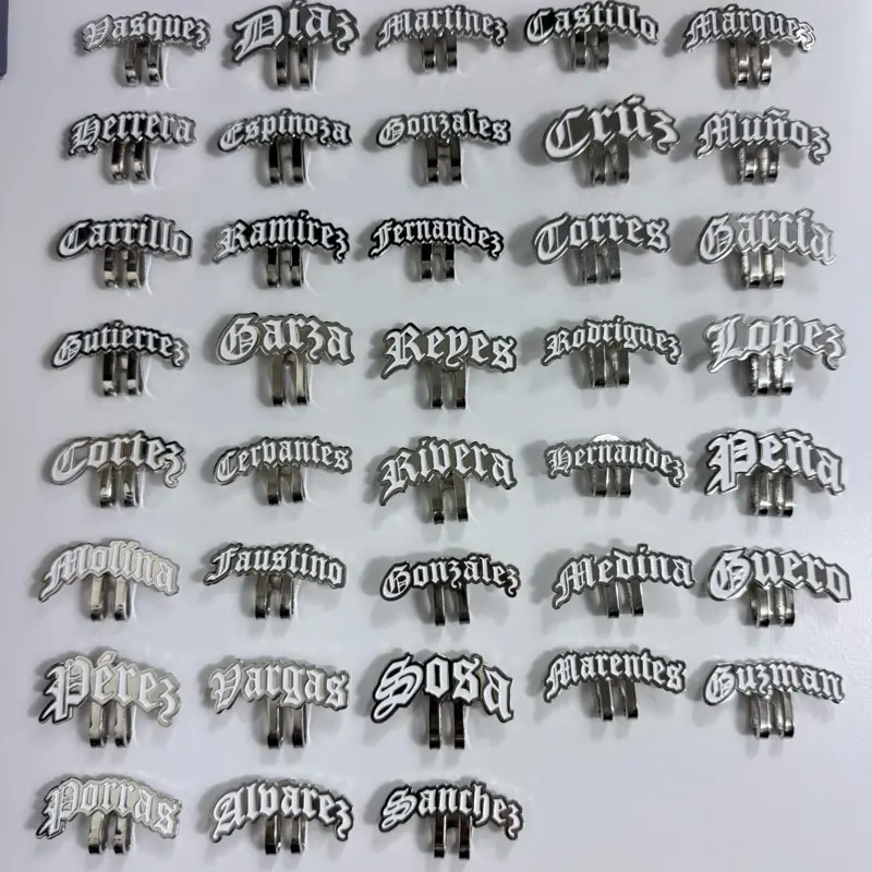 Last Name Hat Metallic Clips