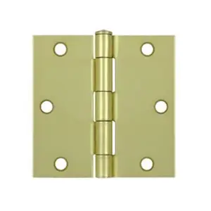 Deltana S35U4-R Threaded Metal Hinge, 3.5 x 3.5 in. Square Right-Hand Steel Hinge, US4 Finish, Threaded Metal Hinges