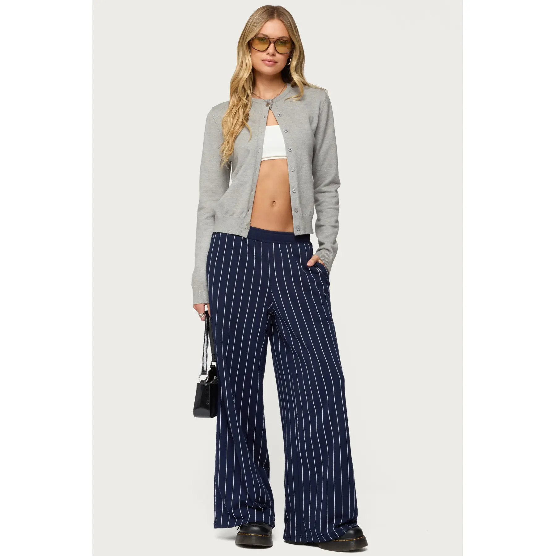 Mercer Pinstripe Wide Leg Sweatpants