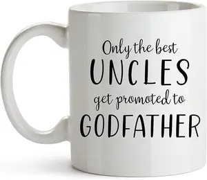 YouNique Designs Will You Be My Godparents Proposal Gift Mug, 11 Ounces, Funny Godfather Gifts from Godchild, Will You Be My Godfather Proposal Ideas, Fathers Day Mugs for Godfather (White