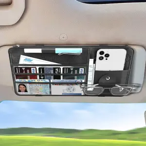 Car Sun Visor Organizer   Car Truck Interior Accessories Visor Holder Document Wallet Multi-Pocket Zipperblack