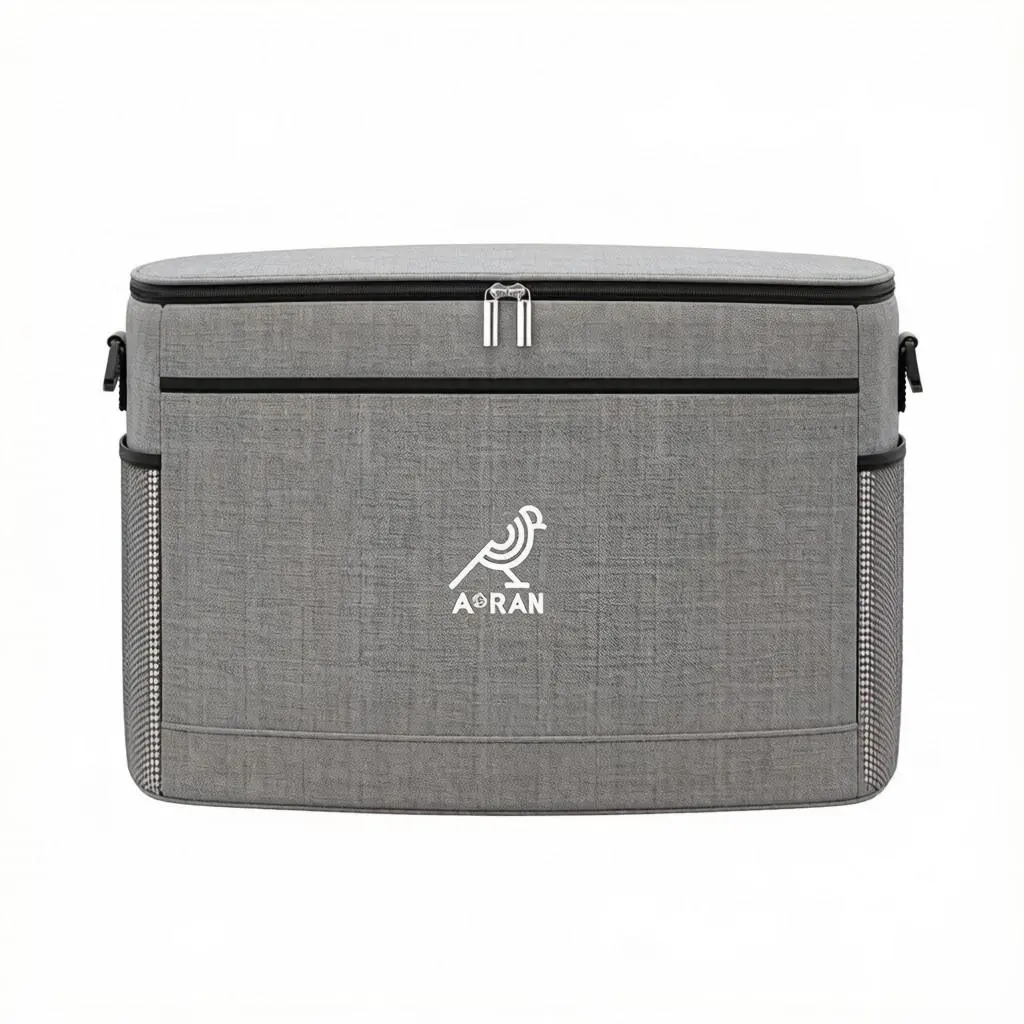 AORAN Gray 30L Collapsible Cooler Bag - Thermal Insulated, Leak-Proof Lunch Bag with Multi-Layer Pockets for Adults, Ice Retention Cooler with Water Reservoir & 5 Ice Packs, Ideal for Beach Trips & Picnics tiktokshopbacktoschool
