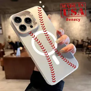 Case for iPhone 15 16 14 Pro Max 13 12 11 XR XS Plus Baseball Pattern Anti-Scratch Military-Grade Drop Protection Slim Cover Cellphone Protective