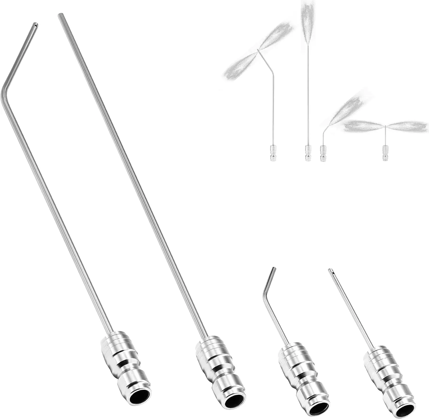 Tool Daily Heavy-Duty High-Pressure Washer Needle Nozzle Kit - Stainless Steel Flush Wand Extension, 1/4 inch Quick Connect, 2-4GPM High Flow Needle Tip, for Car Detailing, Home Appliances Deep Clean