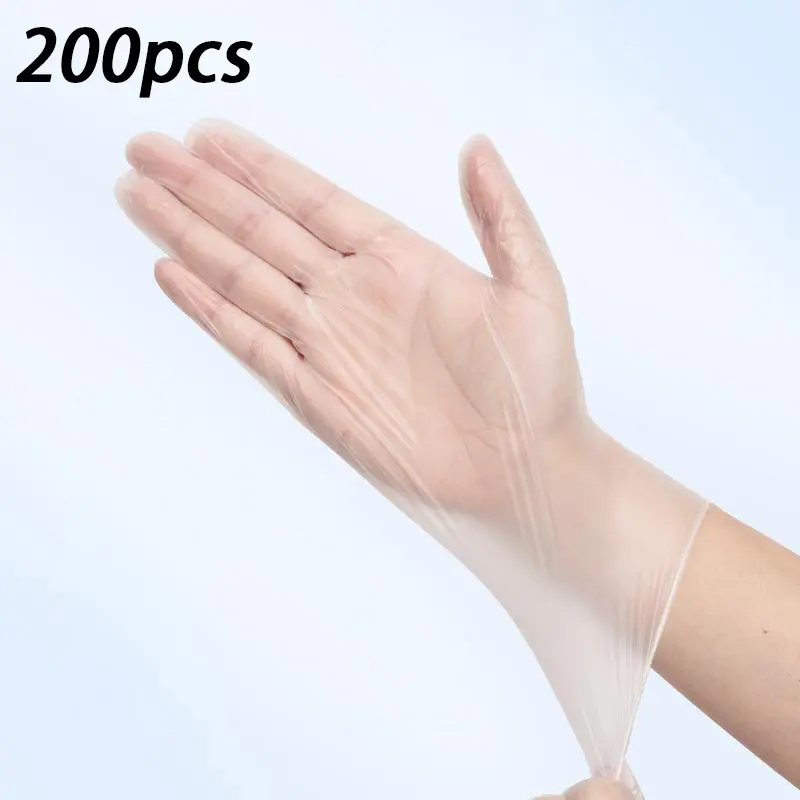 Thin flimsy gloves tear easily with sharp food! 200 Count Stretch Thick Latex Free Disposable Gloves Anti Oil Leak Kitchen Protection