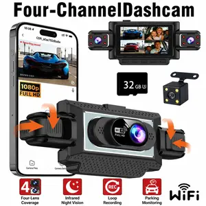 360° Car Driving Recorder 1080P Ultra HD, 4 Lens Coverage, Infrared Night Vision, Loop Recording, 24-Hour Parking Monitor, 5g WiFi & APP Control