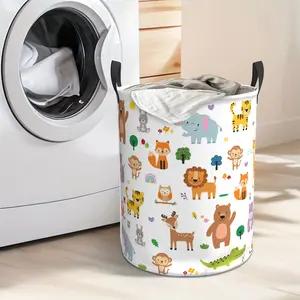 Bathroom Decoration and Accessories, Bathroom Organization and Storage, Room Decoration, Oversized Foldable Laundry Basket, Foldable and Handle (lovely Animals), Laundry Basket