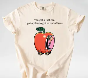 Comfort Colors You Got s Fast Car T-shirt, Apple Car Driving Shirt, Tracy Chapman Quote Tee, Richard Scarry Shirt, Music Lover Gift