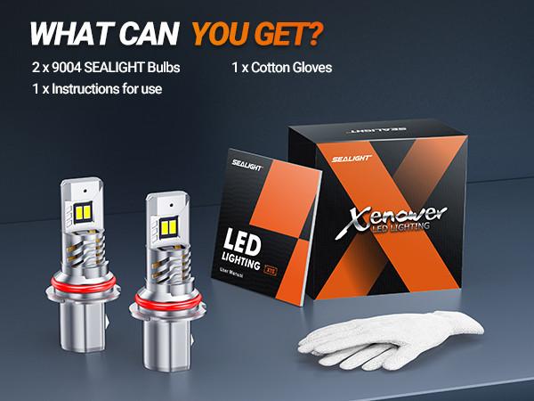 1989 Saab 9000 9004/HB1 80W 6500K White IP68 LED Headlight Bulbs 2PCS SEALIGHT X1S