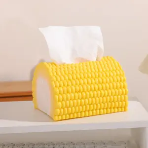 Cute Corn Tissue Box, Desktop Tissue Holder, Tissue Storage Box, Bathroom Living Room Bedroom Decor, Home Decoration Accessories
