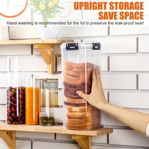Large Capacity Airtight Bread Storage Container with Lid Transparent BPA-Free Plastic Loaf Bread Box Leakproof Reusable Fresh Keeping Holder for Homemade Bread Toast Bakery Buns Bagels Kitchen Countertop Fridge Pantry Picnic Organization Essential