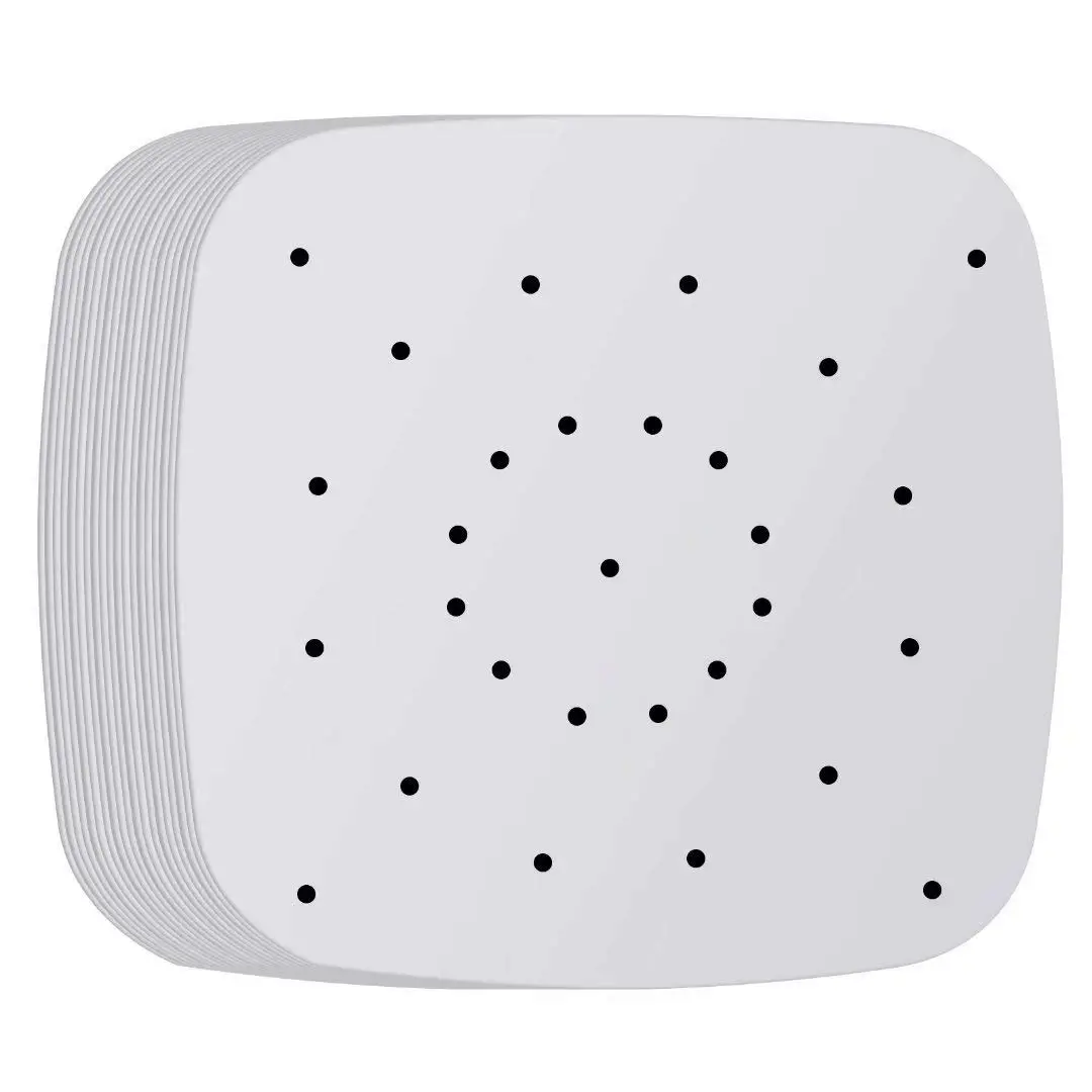 200pcs 8.5inch Square Perforated Parchment Paper Sheets, Premium Nonstick Bamboo Steamer Liner for Air Fryers, Steaming Basket, Oven, Baking, Cooking