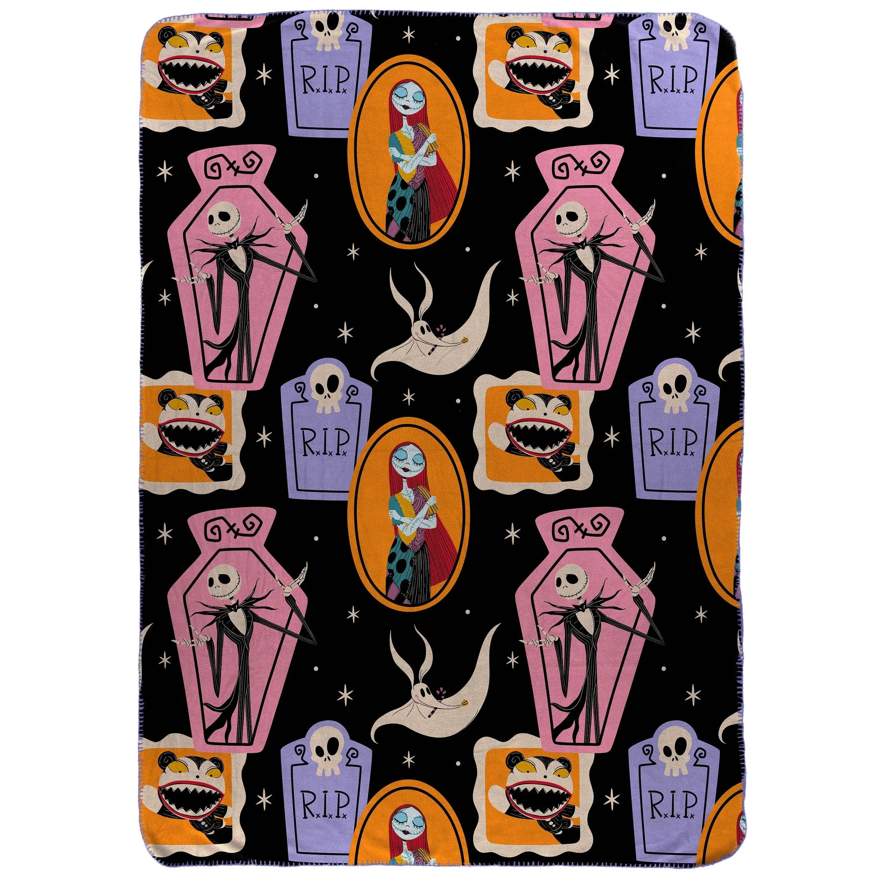 Jay Franco Disney Nightmare Before Christmas Jewel Toned Plush Throw Blanket