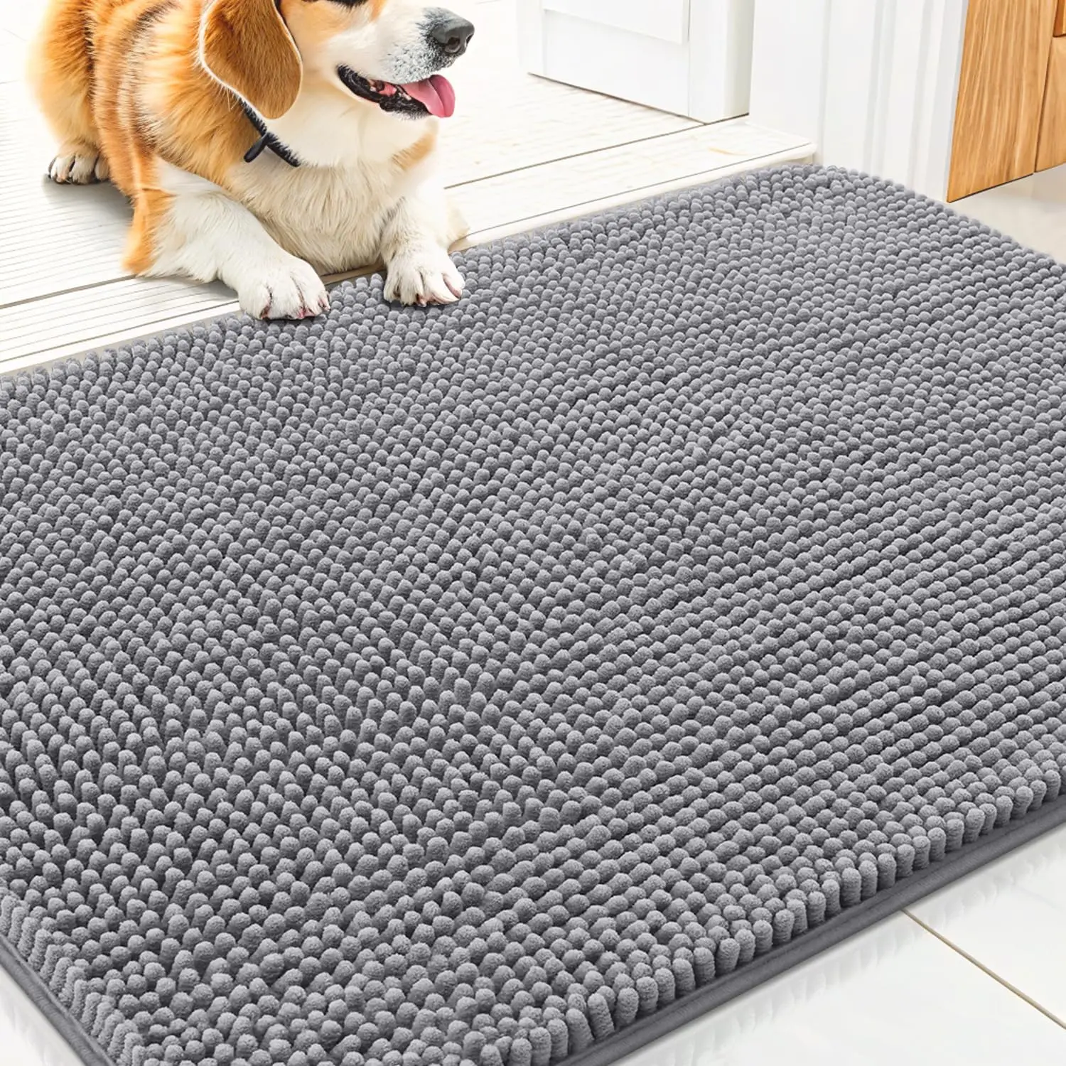 Dog Door Mat - 30x20 in Water-Absorbent Indoor Entrance Door Mat, Soft Practical Pet Mud Removal Rug, Ideal for Daily Paw Arrivals at Home, Keeps Floors Cleaner Daily, Less Floor Mess, Quick Shake Clean