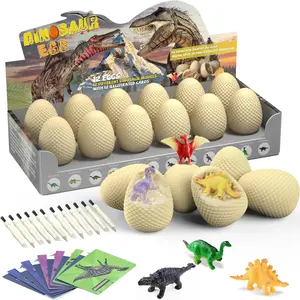 Dinosaur fossil eggs, excavate 12 unique eggs, cute dinosaur toys, Easter excavation toys, the best holiday and birthday archaeological science craft gift for children aged 3-12