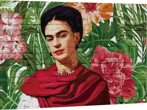 Canvas Print Wall Art Graphic Comic Style Portrait of Frida Kahlo Graffiti & Street Art People Digital Art Pop Art Contemporary Scenic Urban Ultra for Living Room, Bedroom, Office Ornaments Decoration Artistic Poster Decor