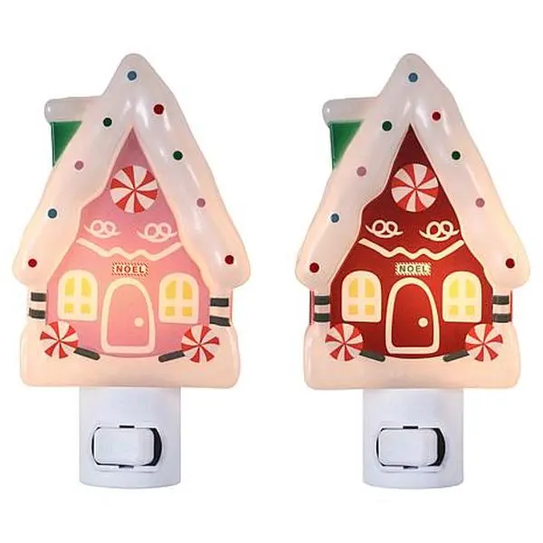 Mr. Christmas Set of 2 Gingerbread Nightlights Mr. Christmas Set of 2 Gingerbread Nightlights