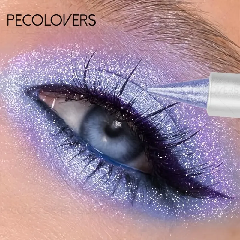 1pc Electric Purple Eyeshadow Stick, Glitter Shimmer Eyeshadow, Sparkly Shimmer Eyeshadow, Telescopic Design, Is Convenient To Carry And Can Create a Starry Sky Effect, It Is Suitable For Stage Performances, Makeup Sharing, Taking Photos And Party