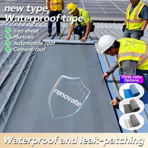 1 Roll Roof Leak Proof Tape, Waterproof adhesive, Waterproof Bond Seal, Leak Repair, 19.6in (W)*5.5yd (L), Temp Range (-76°F To 230°F), UV, Corrosion, Aging Resistance, For Rusty Metal, Plastic, Glass Fiber Surfaces