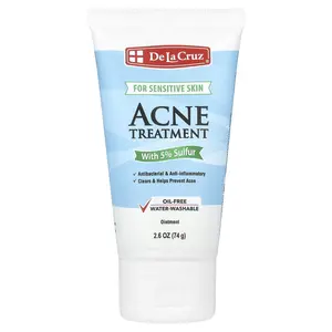 De La Cruz Acne Treatment Ointment with 5% Sulfur, For Sensitive Skin, 2.6 oz (74 g)