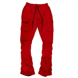 Rebel - Stacked Nylon Cargo Pants (Red) 422 522