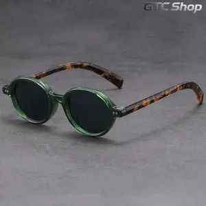 Women's 2026 New Semi-Rimless Small Retro Oval Sunglasses - Tortoise Temples, Green Blue Light Blocking Lenses, Trendy Vintage Korean Style Sports Eyewear, Women's Sunglasses summerwins