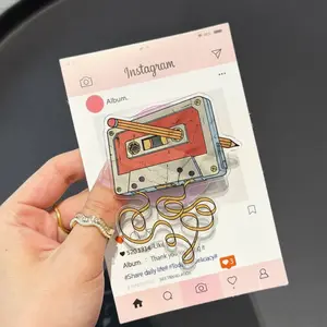 80s 90s Cassette Tape Pencil Phone Grip, Retro Music Throwback MagSafe Holder, Vintage 1980s 1990s Music Griptok, Unique Gift for Music Lovers & Hardcore Readers