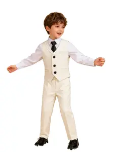 3-piece boys' formal vest suit, suitable for boys, young children, teenagers, children, young people, Christmas, wedding, church, ceremony dresses with a height of 100-150 cm (excluding shirts)! -24102