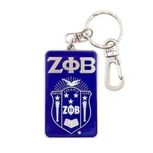BBGreek Zeta Phi Beta - Keychain - Greek Letters and Shield - Official Vendor