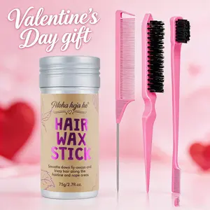 Wax Hair Stick for Flyaway Control & Styling Paste, Valentine Gift for Women & Men, Smooth Ponytail & Bun Maker, Hair Styling Accessories Set, Hairline and Nape Areas