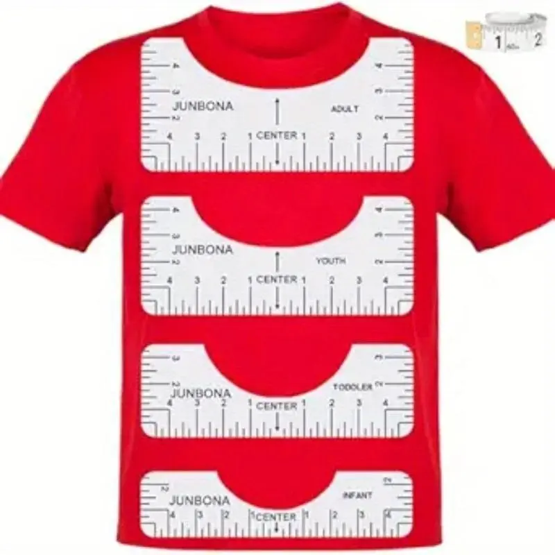 4Pcs T-Shirt Alignment Ruler Graphics Tshirt Alignment Tool Tshirt Craft Ruler with Guide Tool for Making Measuring Tape Tools Sewing Supplies Crafts