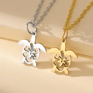 1pc Stainless Steel Turtle Shape Pendant Necklace - Animal Theme, Long Flexible Turtle Necklaces - Stylish Unique Design - Men's Birthday & Special Occasion Gift, Animal Theme Necklaces