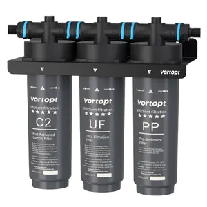 Under-sink ultrafiltration water purifier, Instant Pure Water at Your Tap. Vortopt Faucet Mount Filter, Removes 99.99% Impurities, Quick Connect in 3 Min, Compact for Kitchen/Sink, TDS Mineral Safe, Includes 3 Filters, Water Filter System