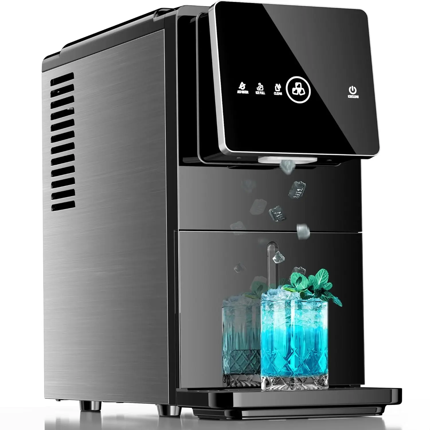 Nugget Ice Maker Countertop, 33LBS/24H Fast Ice Making, Soft Chewable Sonic Ice, One-Click Operation, Self-Cleaning Intelligent Ice Maker with 1.8L Removable Water Tank for Home & Office summerwins,summerwins